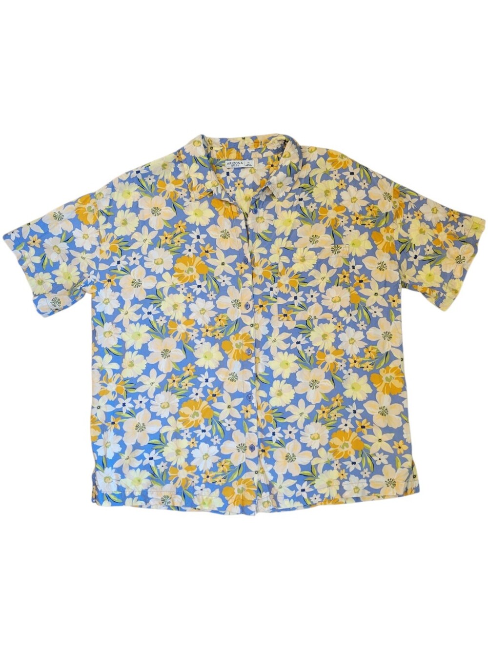 Arizona Jean Co. Floral Button-up Shirt Daisy Size XL
